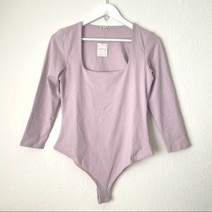 Free People Intimately Truth or Square Bodysuit Long Sleeve - Large